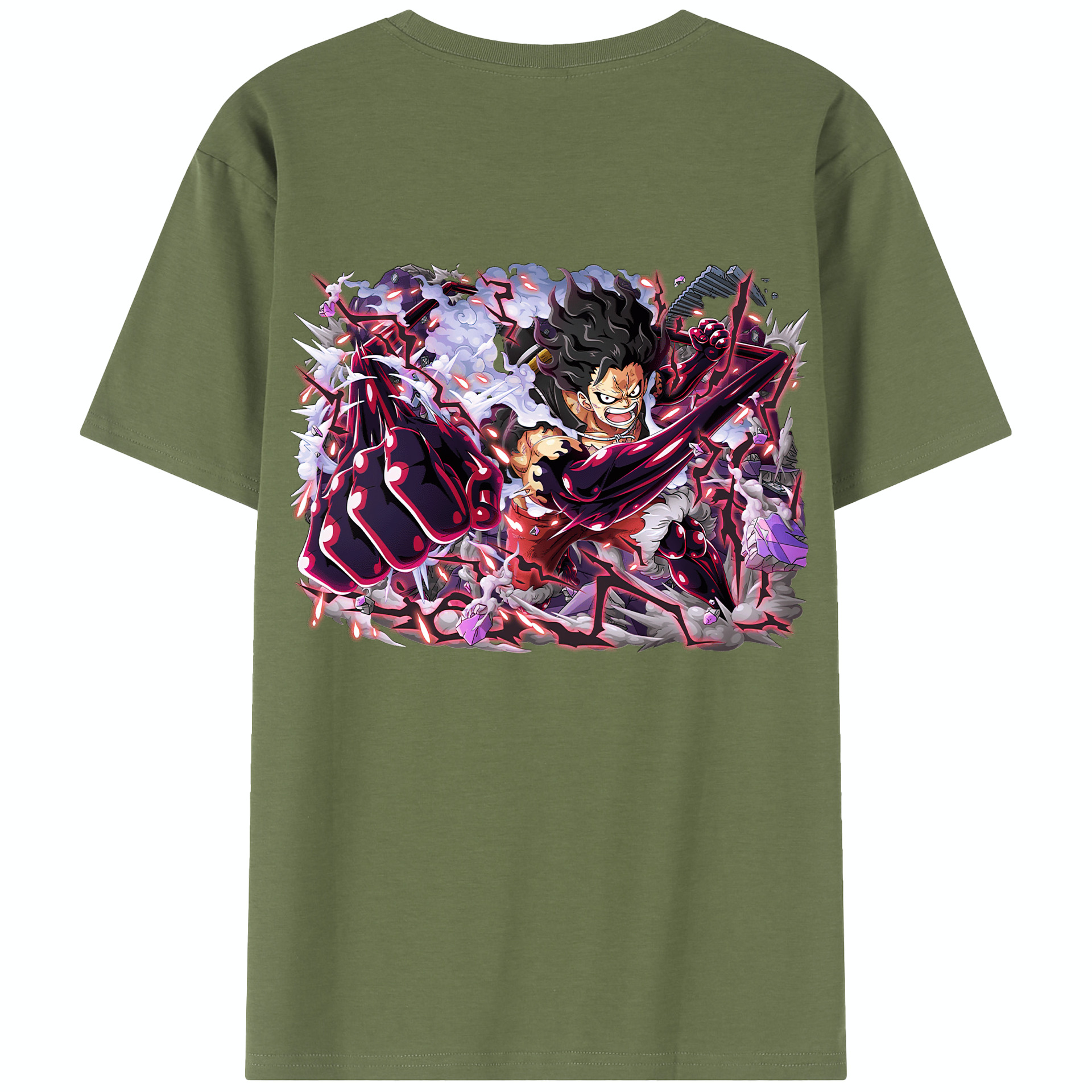 ワンピース モンキー・D・ルフィ ONE PIECE Monkey D. Luffy 綿100％半袖Tシャツ（背面プリント）